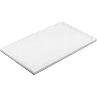 Doštička na krájanie plastová 50x30x2 cm, s drážkou, biela