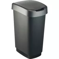 Odpadkový kôš plast Rotho 50 l, čierna / antracit