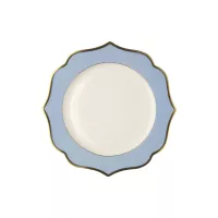 LE COQ Ionica Tanier plytký, ø: 280 mm, svetlomodrý, zlatý okraj