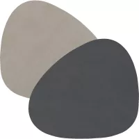 LINDDNA Podložka pod poháre, curve, Double, Nupo antracitová / Nupo svetlošedá