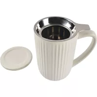 FINE 2 DINE Hi!Tea Hrnček s uchom a sitkom, obsah 0,60 litra, biely